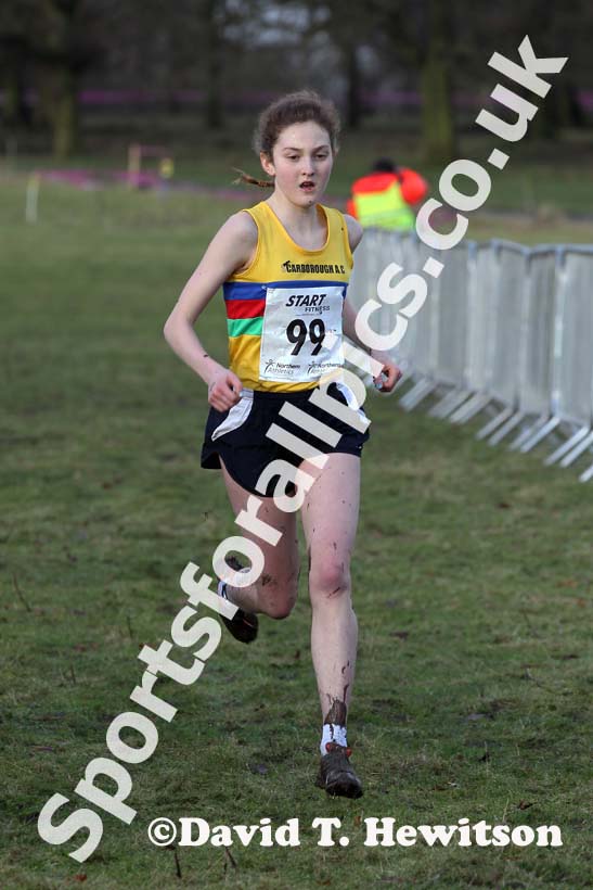 Bronwen Owen (Scarborough)  under-17 womens Northern Cross Country Champs, Knowsley Safari Park. Photo: David T. Hewitson/Sports for All Pics